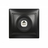 Розетка SMARTBUY скрытая установка, компьютерная RJ-45 1-местная черная "Венера" (SBE-01b-S1-RJ)