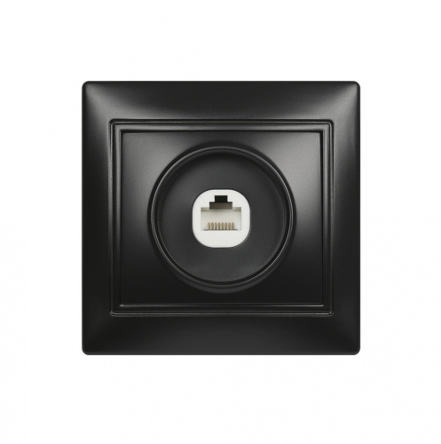 Розетка SMARTBUY скрытая установка, компьютерная RJ-45 1-местная черная "Венера" (SBE-01b-S1-RJ)