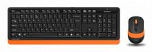 Комплект беспроводной Клавиатура + Мышь A4TECH Fstyler FG1010 USB беспроводная Multimedia, черный/оранжевый (1/10) (FG1010 ORANGE)