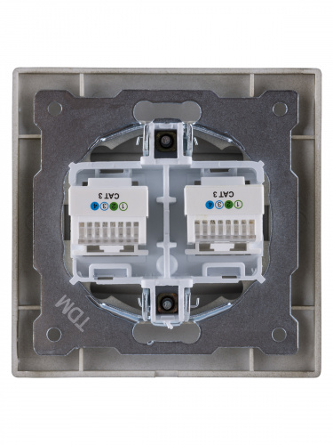 Розетка двойная телефонная RJ11 бронза , с/у, "Лама" (10/120) TDM (SQ1815-0718) фото 3 Розетка двойная телефонная RJ11 бронза , с/у, "Лама" (10/120) TDM (SQ1815-0718) фото 3