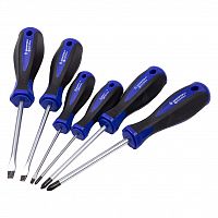 Набор отверток SMARTBUY 6 штук: SL (SL3X75, SL5X100, SL6X100), PH (PH0X75, PH1X100, PH2X100), CR-V сталь (SBT-PRO-SCN-6) (1/32)