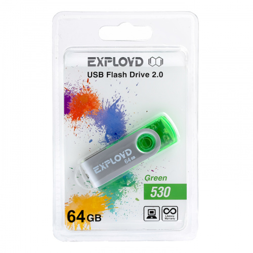 Флеш-накопитель USB  64GB  Exployd  530  зелёный (EX064GB530-G) фото 8