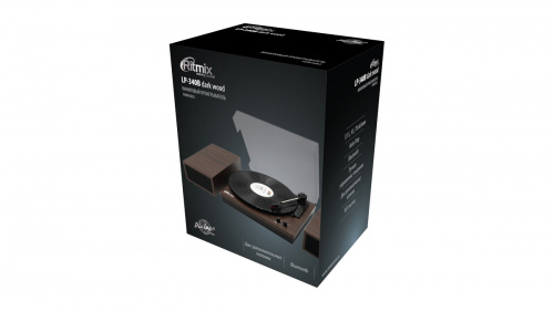 Виниловый проигрыватель RITMIX LP-340B Dark wood,  3 скорости; Функция автостоп; Bluetooth; 3.5mm AUX IN (1/1) (80001178) фото 4