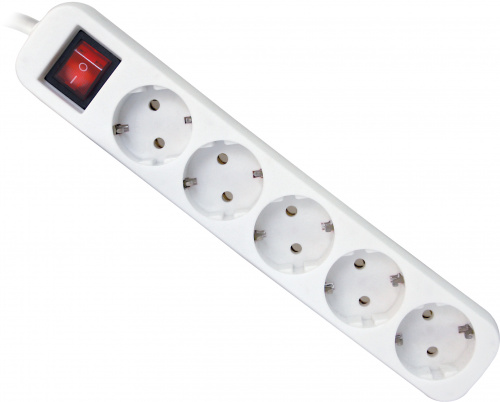 Удлинитель DEFENDER S530, 5 розеток, ПВС 3*1,0 мм2, мощность 2200 Вт, ток 10А, белый, с/з, выключатель, 3,0 м (1/30) (99242) фото 7