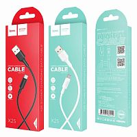 Кабель USB - Type-C HOCO X25 Soarer, 1.0м, круглый, 2.1A, силикон, цвет: белый (1/30/300) (6957531080152)