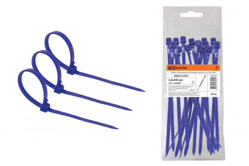 Хомуты нейлоновые 3,6х200мм (синий) (цена за уп./25 шт) TDM (1/40/400) (SQ0515-0351) Хомуты нейлоновые 3,6х200мм (синий) (цена за уп./25 шт) TDM (1/40/400) (SQ0515-0351)