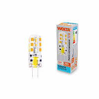 Лампа светодиодная WOLTA G4 (силикон) JC 3Вт 240лм 6500K 12V 1/10/100/1000 (WSTD-JC-12V3W6KG4-S)