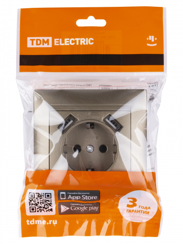 Розетка 2П+З 16А 250В + 2 USB порта 2,1А 5В бронза с/у, "Лама" (1/96) TDM (SQ1815-0742) фото 2 Розетка 2П+З 16А 250В + 2 USB порта 2,1А 5В бронза с/у, "Лама" (1/96) TDM (SQ1815-0742) фото 2