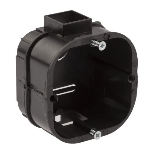 Коробка установочная ЭРА KUTS-60-60-43-s-black усиленная для твердых стен саморезы стыковочные узлы черная IP20 (1/200) (Б0052723)