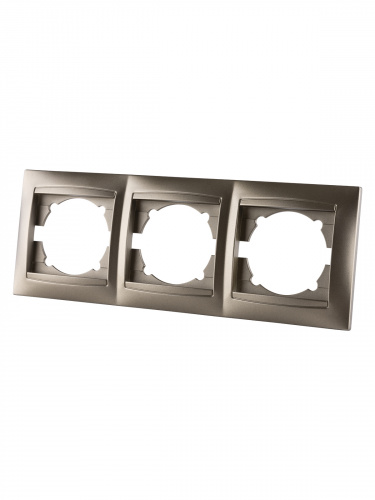 Рамка 3-х постовая горизонтальная бронза , с/у, "Лама" (15/180) TDM (SQ1815-0731) фото 5 Рамка 3-х постовая горизонтальная бронза , с/у, "Лама" (15/180) TDM (SQ1815-0731) фото 5