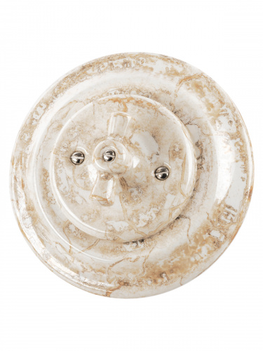 Выключатель скрытой установки фарфоровый поворотный перекрёстный с ручкой (бантик) 10А мраморный «Болонь» TDM (SQ1820-0115) фото 6 Выключатель скрытой установки фарфоровый поворотный перекрёстный с ручкой (бантик) 10А мраморный «Болонь» TDM (SQ1820-0115) фото 6