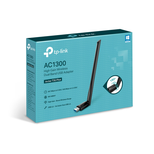 Wi-Fi адаптер TP-LINK Archer T3U Plus AC1300 USB 3.0 (ант.внеш.несъем.) (1/40) (ARCHER T3U PLUS) фото 2