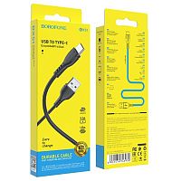 Кабель USB - Type-C Borofone BX51, 1.м, 3.0A, пластик, цвет: черный (1/360) (6931474743930)