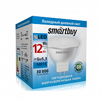 Лампа светодиодная SMARTBUY GU5.3 (MR16) 12Вт 220V 6000K (холодный свет) (10/100) (SBL-GU5_3-12-60K)