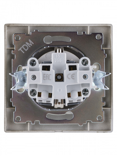 Розетка 2П+З 16А 250В с защ. шт. бронза , с/у, "Лама" (10/120) TDM (SQ1815-0711) фото 3