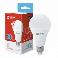 Лампа светодиодная IN HOME A70-VC 30Вт 230В Е27 6500К 2850Лм (10/50) (4690612024165)