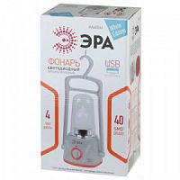 Фонарь ЭРА KA40SU аккумуляторный кемпинговый светодиодный 4V4Ah 40xSMD ЗУ 220V с диммером и крючком белый коробка (1/24/144) (Б0026986)