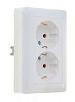 Розетка 2-м С/У ХИТ 16А 250В без защ. шторок с заземл. бел. Systeme Electric RS16-236-B (1/68)