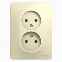 Розетка 2-м С/У GLOSSA 16А IP20 без заземл. беж. Systeme Electric GSL000220 (1/15/90)