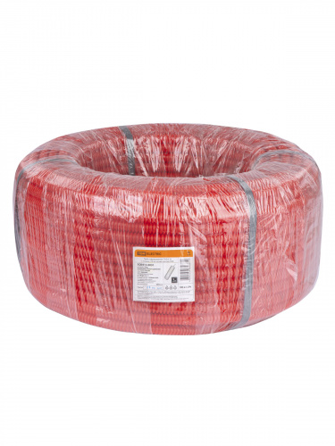 Труба гофрированная ПНД с зондом d 16мм (100 м) легкая красная (100/100) (цена за 1м, отгрузка от упаковки) TDM (SQ0413-0031) фото 2