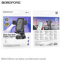 Держатель автомобильный Borofone BH132, для смартфона, пластик, торпедо, цвет: черный (1/16/64) (6941991121302)