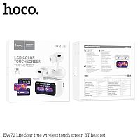 Наушники внутриканальные HOCO EW72 Lite, пластик, bluetooth 5.4, микрофон, сенсорный экран, цвет: белый (1/14/140) (6942007651004)