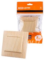 Розетка 2П+З 16А 250В IP44 с защ. шт. с крышкой сосна , с/у, "Лама" (10/120) TDM (SQ1815-0314)