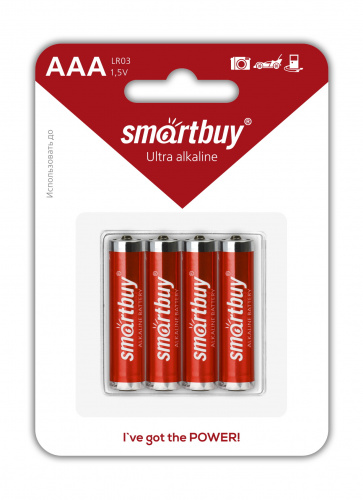 Элемент питания SMARTBUY  LR03  BL4   (48/480) 											 (SBBA-3A04B)