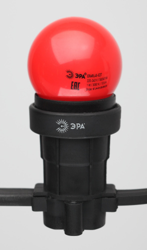 Лампа светодиодная ЭРА STD ERARL45-E27 E27 / Е27 1Вт шар красный для белт-лайт (1/100) (Б0049575) фото 5