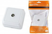 Розетка TВ простая (0-2400 Гц, "мама") открытой установки, IP20 белая "Ладога" TDM (1/200) (SQ1801-0025)