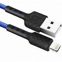 Кабель DEFENDER F181 USB-Lightning 1м, 2.4А, нейлон, пакет, синий (1/100) (87114BLU)