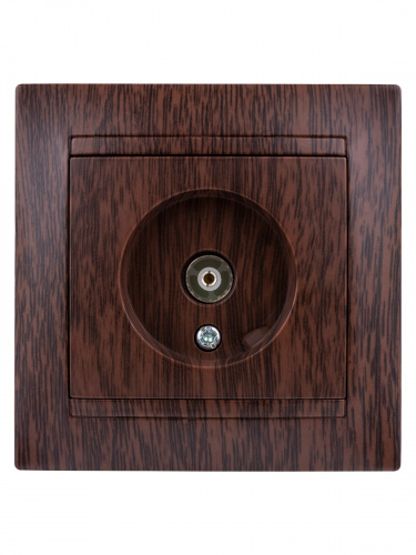 Розетка телевизионная простая (0-2400МГц, "мама") венге , с/у, "Лама" (10/120) TDM (SQ1815-0417) фото 4 Розетка телевизионная простая (0-2400МГц, "мама") венге , с/у, "Лама" (10/120) TDM (SQ1815-0417) фото 4