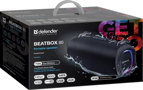 Колонка портативная DEFENDER Beatbox 80 80Вт, опции: BT/IPX6/EQ/USB/TF/AUX (1/3) (65980) фото 5