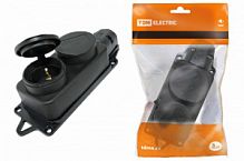Розетка двухместная с заглушками каучук 2Р+РЕ 16А 250В IP44 TDM (1/48) (SQ0612-0010)