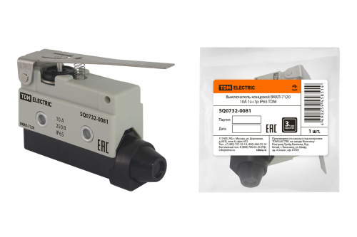 Выключатель концевой ВККП-7120 10А 1з+1р IP65 TDM (1/100) (SQ0732-0081) Выключатель концевой ВККП-7120 10А 1з+1р IP65 TDM (1/100) (SQ0732-0081)