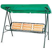 Качели садовые "Отдых1-Р" трёхместные раскладные зеленые (1//1) (100947)