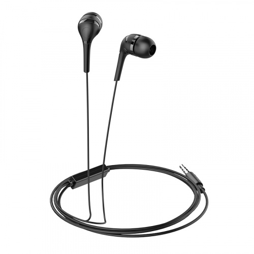 Наушники внутриканальные HOCO M40 Prosody, микрофон, кнопка ответа, кабель 1.2м, цвет: чёрный (1/21/210) (6957531084563) фото 3