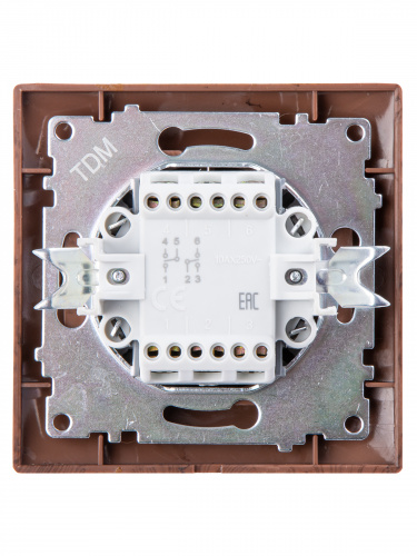 Выключатель на 2 направления 2 кл. 10А венге , с/у, "Лама" (10/120) TDM (SQ1815-0407) фото 3 Выключатель на 2 направления 2 кл. 10А венге , с/у, "Лама" (10/120) TDM (SQ1815-0407) фото 3