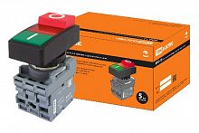 Кнопка двойная MPD13-11R (зеленая/красная-выступающая) (LED) d22мм/24В (I/O)  линза красная TDM (SQ0747-0039)