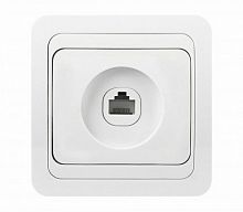 Розетка SMARTBUY скрытая установка, 1-местная телефонная белая "Марс" (SBE-02w-S1-PH) (1/10)