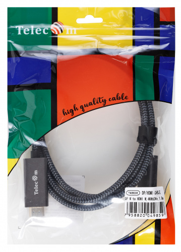 Кабель DP(M)--> HDMI M 4K@60Hz 1.8m TELECOM,оплетка (TA561M-1.8M) (1/60) фото 2 Кабель DP(M)--> HDMI M 4K@60Hz 1.8m TELECOM,оплетка (TA561M-1.8M) (1/60) фото 2