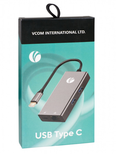 Переходник USB 3.1 Type-C(M)--> 6в1 RJ-45+3*USB 3.0(f) +PD+HDMI1.4 Alum Shell VCOM <CU459> фото 3