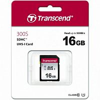 Карта памяти SDHC  16GB  Transcend 300S UHS-I U1 (TS16GSDC300S)