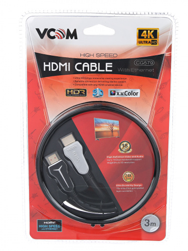 Кабель HDMI 19M/M,ver. 2.0, 4K@60 Hz 3m VCOM <CG579-3M> (1/25) фото 3