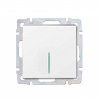 Выключатель SMARTBUY скрытая установка, 1-клавишный с индикатором 10А белый "Нептун" (SBE-05w-10-SW1-1)
