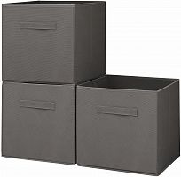 Набор коробов для хранения DEFENDER HOME Casa серый, 3 шт, 30*30*30 см (1/8) (GS518)