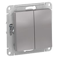 Механизм выключателя 2-кл. С/У ATLASDESIGN 10А IP20 (сх. 5) 10AX механизм алюм. Systeme Electric ATN000351 (1/10/60)