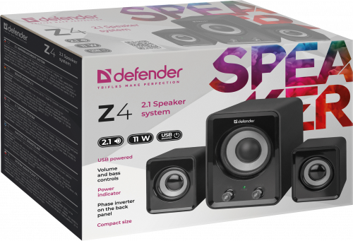Акустическая 2.1 система DEFENDER Z4, черный, 11 Вт, питание от USB (1/12) (65508) фото 4