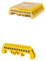 Шина "PE" "земля" в желтом изоляторе на DIN-рейку 8x12мм 12 групп TDM (1/10/150) (SQ0801-0217)