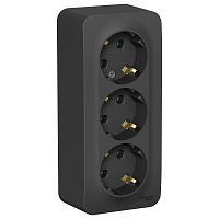 Розетка 3-м О/У BLANCA 16А IP20 250В с заземл. без защ. шторок с изолир. пластиной антрацит Systeme Electric BLNRA010316 (1/5/10)